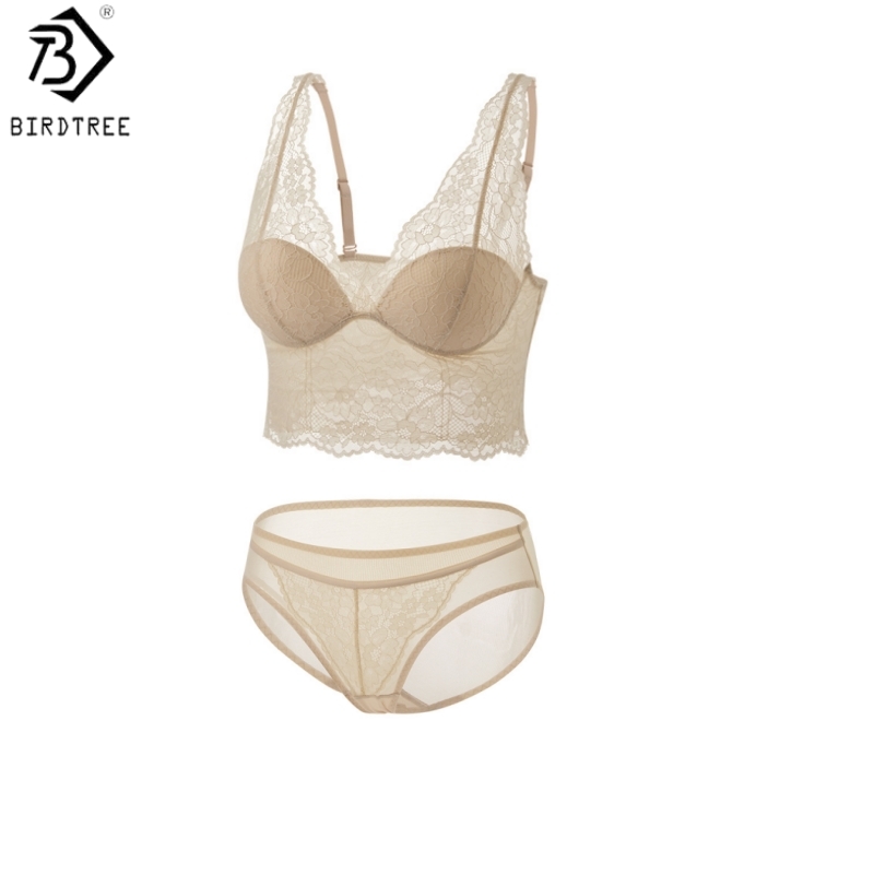 Bralette Wireless Soft - Birdtree, Set Reggiseno e Slip Elegante