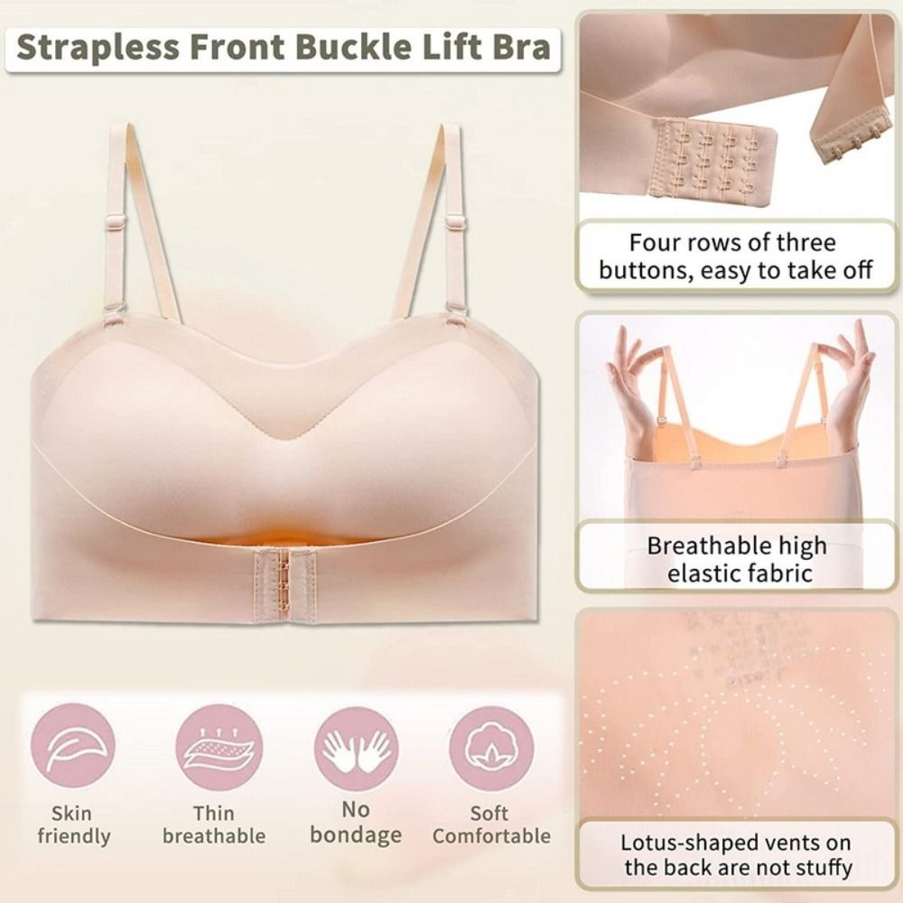 Bralette Wireless Soft - Reggiseno Invisibile Morbido Push-Up Senza Spalline,