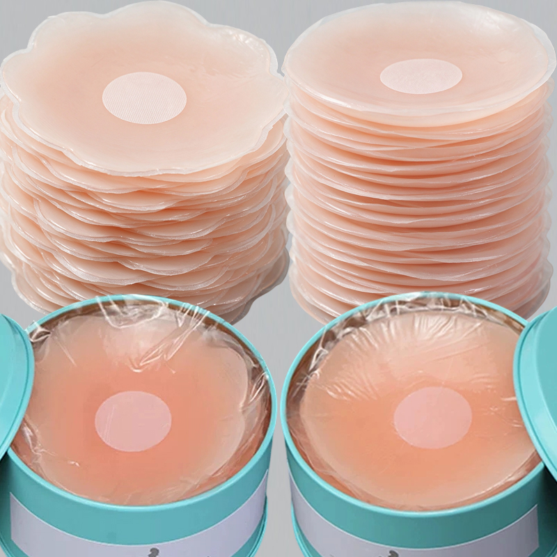 Silicone Bra Adhesive - Copricapezzoli Rotondi in Silicone Floreale, Riutilizzabili,