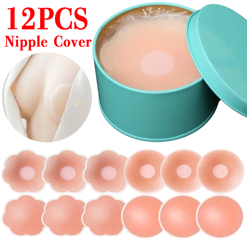 Nipple Cover Pasties - 6/12 Pezzi Copricapezzoli Adesivi Invisibili Riutilizzabili,
