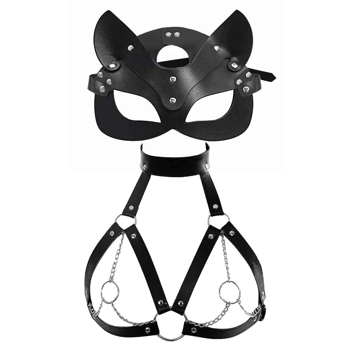 Garter Belt Set - Maschera sexy da donna Benda per