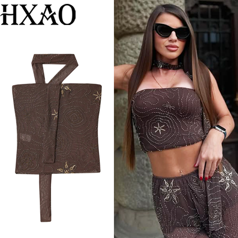 HXAO Corsetto Crop Top per don - Strapless Bra Backless recensione e prezzo